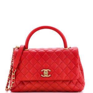 Chanel Small Coco Top Handle Bag Quilted Caviar
